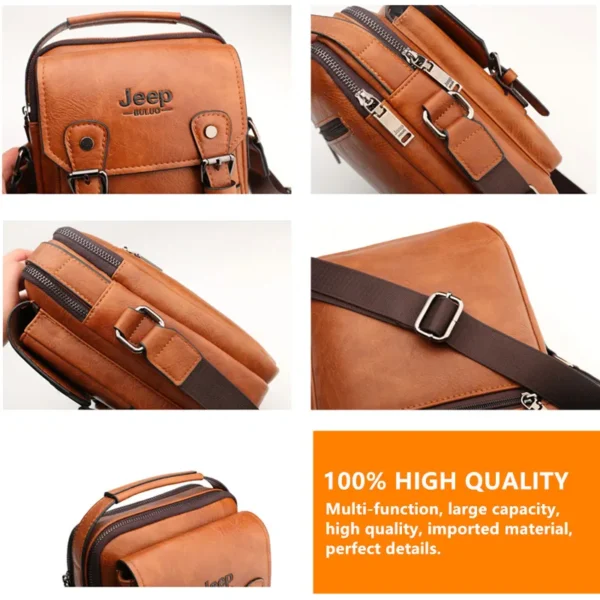 JEEP BULUO Multi-function Business Handbags Men New Man's Shoulder Bag Large Capacity Leather Messenger Bag Crossbody Big Brand - Image 5