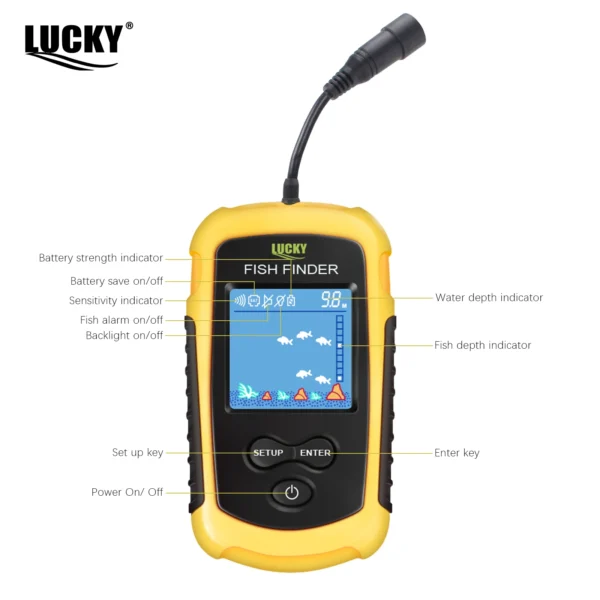 100M Portable Sonar Echo Sounder Alarm Transducer Lake Sea Fishing - Image 2
