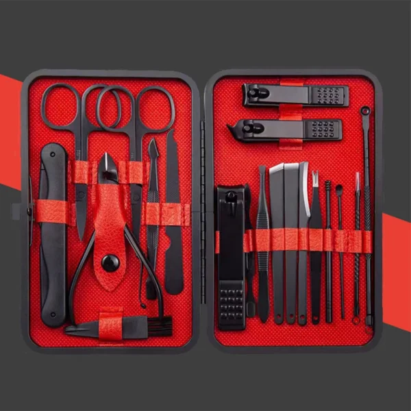 7/10/12/18/20/24PCS Set Professional Manicure Set Kits Stainless Steel Fingernail Toenail Clippers Set with Leather Portable - Image 11