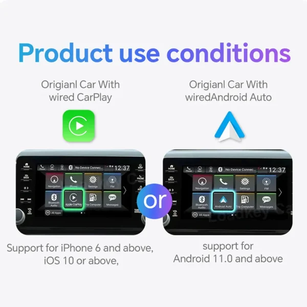 New Wired to Wireless CarPlay and Android Auto 2 in 1 Mini Adapter 5GHz WiFi5 for 99% Original Wired CarPlay/Auto Cars - Image 3
