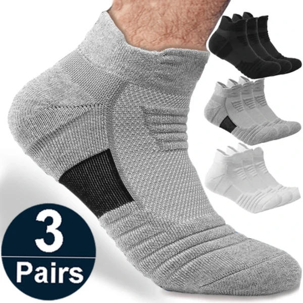 1/3 Pairs Anti-slip Football Socks Men Cotton Sock