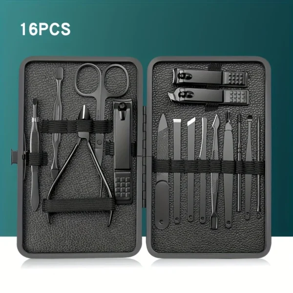 7/10/12/18/20/24PCS Set Professional Manicure Set Kits Stainless Steel Fingernail Toenail Clippers Set with Leather Portable - Image 10
