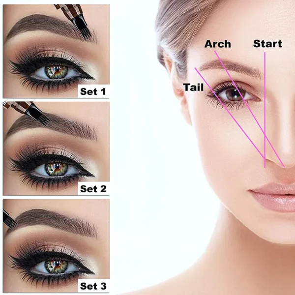 4 Point Eyebrow Pencil Maquillajes Para Mujer Waterproof Liquid Eyebrow Pen Makeup Long Lasting Cosmetic Microblade Brow Pencil - Image 5