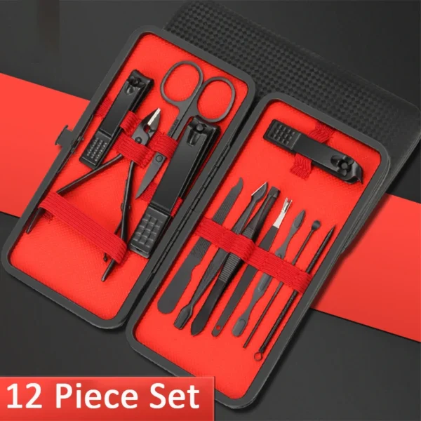 7/10/12/18/20/24PCS Set Professional Manicure Set Kits Stainless Steel Fingernail Toenail Clippers Set with Leather Portable - Image 8