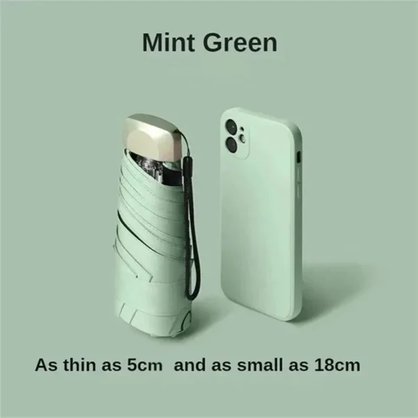1Pc 55% Off Mini Sun Umbrella Pocket Rain Umbrella Vinyl Folding UV Ultraviolet Protection Sun Shade Pocket Parasol Capsule - Image 14