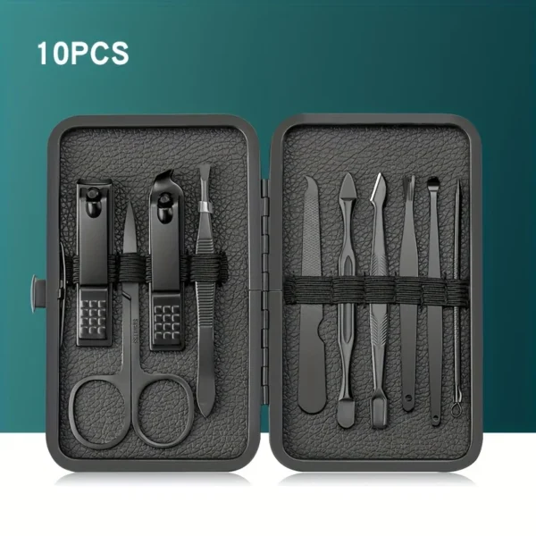 7/10/12/18/20/24PCS Set Professional Manicure Set Kits Stainless Steel Fingernail Toenail Clippers Set with Leather Portable - Image 12