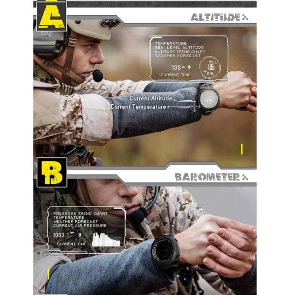 NORTH EDGE Men's sport Digital watch Hours Running Swimming Military Army watches Altimeter Barometer Compass waterproof 50m - Image 4